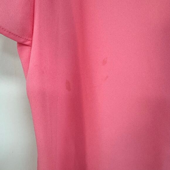 Ann Taylor Factory Pink Short Sleeve Half Placket Blouse Womens Small AS IS - Picture 5 of 7